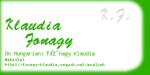 klaudia fonagy business card